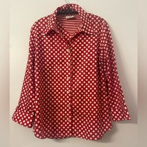 Vintage Franken Walder red white stripes medium